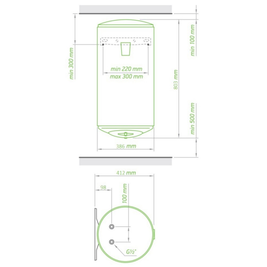 Водонагрівач Tesy Bilight Slim 50 л, мокрий ТЕН 2,0 кВт (GCV503520B11TSRC) 304129 - 2