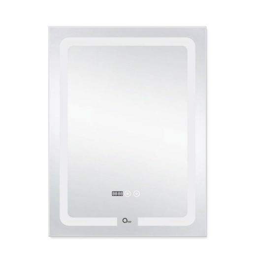 Зеркало Qtap Mideya (DC-F937) 600х800 с LED-подсветкой Touch, с антизапотеванием, с часами, диммером, рег. яркости QT2078F937W - 4