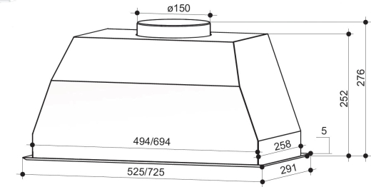 Витяжка вбудована Faber BI 70 SS 2LS (305.0588.063) - 3