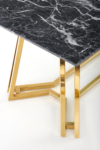 Обеденный стол Halmar KONAMI 160х90 см чёрный мрамор/золото - 3