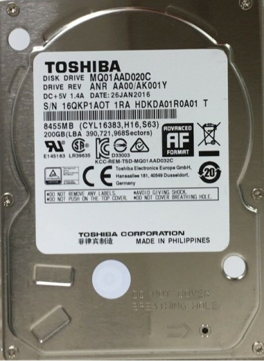 Жесткий диск HDD Toshiba 2.5" 200GB SATA (MQ01AAD020C) - 1