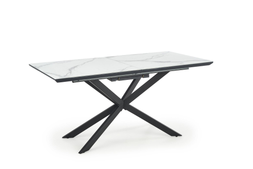 Розкладний стіл Halmar DIESEL 160х90 см білий мармур/чорний - 3