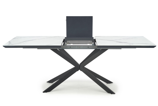 Розкладний стіл Halmar DIESEL 160х90 см білий мармур/чорний - 5