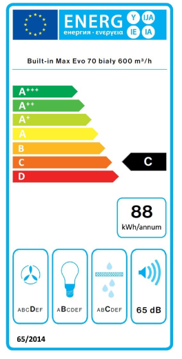 Вытяжка встраиваемая Falmec BUILT IN MAX EVO 70 WHITE (CBIN70.E10#ZZZB460F) - 4