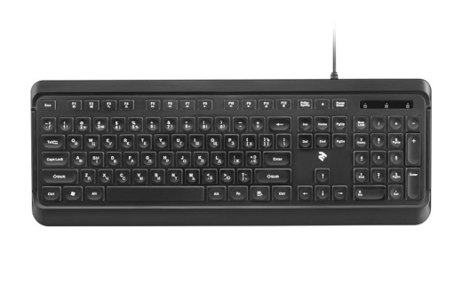 Клавиатура 2E KS120 White backlight USB Black (2E-KS120UB) - 2