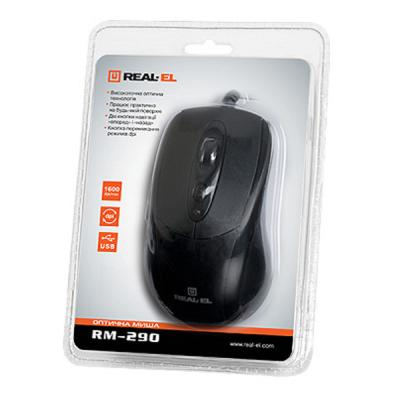 Мышь REAL-EL RM-290 Black (EL123200011) - 4