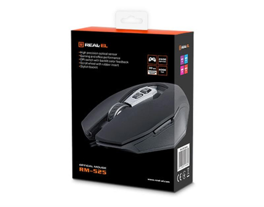 Мышь REAL-EL RM-525 Black USB (EL123200029) - 2