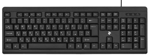 Клавиатура 2E KS108 Slim (2E-KS108UB) Black USB - 1