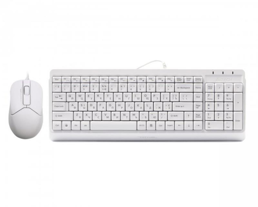 Комплект (клавіатура, миша) A4Tech F1512 White USB - 1