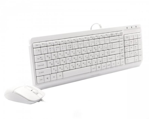 Комплект (клавіатура, миша) A4Tech F1512 White USB - 2