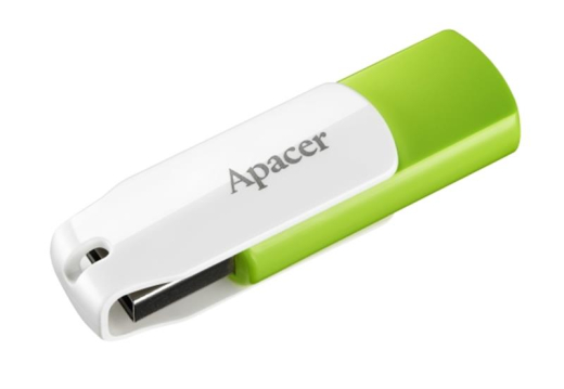 Флеш-накопичувач USB 64GB Apacer AH335 White/Green (AP64GAH335G-1) - 2