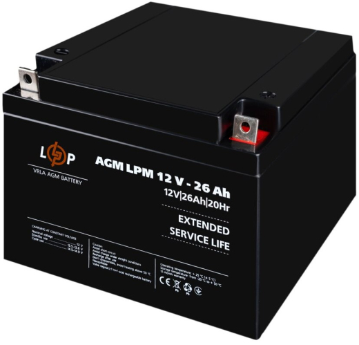 Акумуляторна батарея LogicPower AGM LPM 12V-26Ah (4134) - 4