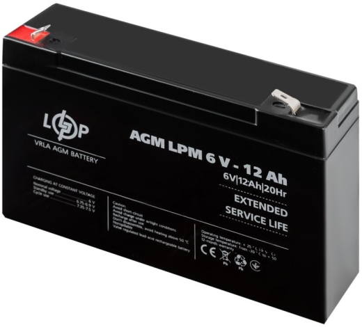 Акумуляторна батарея LogicPower LPM 6-12AH AGM (4159) - 3