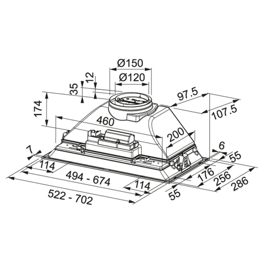 Вытяжка встраиваемая Franke Inca Smart FBI 525 XS HCS (305.0599.509) - 2