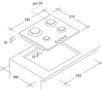 Варочная поверхность газовая Candy CDK6GF4WEKB - 3