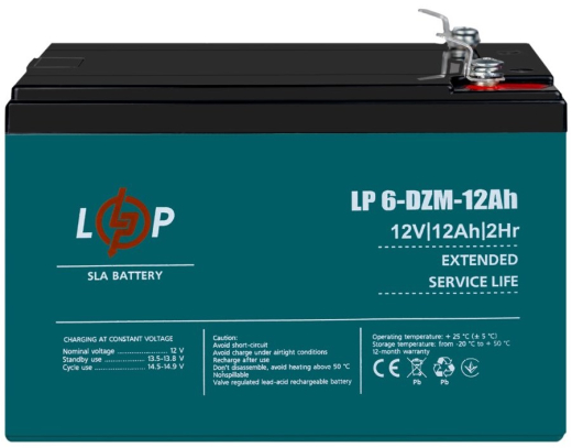 Акумуляторна батарея LogicPower LP 6-DZM-12AH AGM (LP3536) - 2