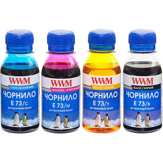Комплект чорнила WWM EPSON Stylus CX3700/T26/TX106/TX206/TX419 B/C/M/Y (E73SET-2) 4*100г - 1
