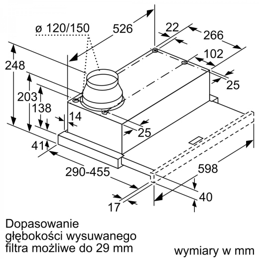 Вбудована телескопічна витяжка Siemens LI64MA531 - 5