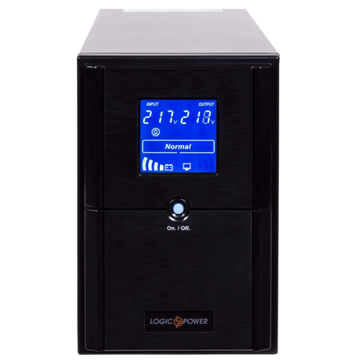 ДБЖ LogicPower LPM-UL1550VA, Lin.int., AVR, 3 x євро, USB, LCD, метал - 1