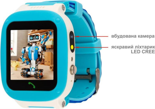 Детские умные часы AmiGo GO004 Splashproof Camera+LED Blue - 2