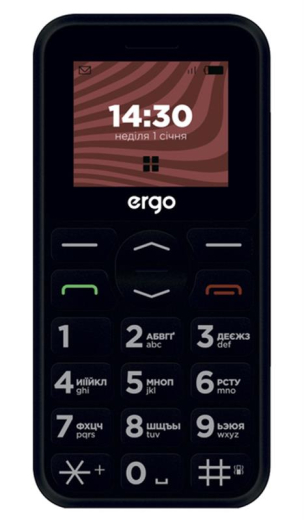 Мобильный телефон ERGO R181 Dual Sim Black - 1