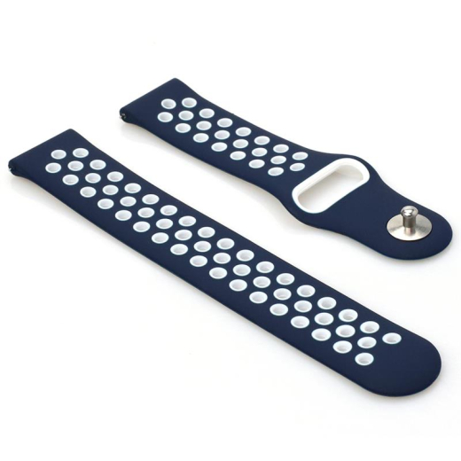 Ремешок BeCover Nike Style для Amazfit Stratos 1/2/2S/3/GTR 2/GTR 47mm/GTR Lite 47mm/Nexo/Pace Blue-White (705815) - 3