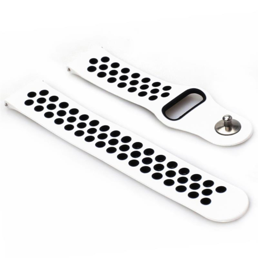 Ремешок BeCover Nike Style для Xiaomi Amazfit Bip/Bip Lite/Bip S Lite/GTR 42mm/GTS/TicWatch S2/TicWatch E White-Black (705705) - 2