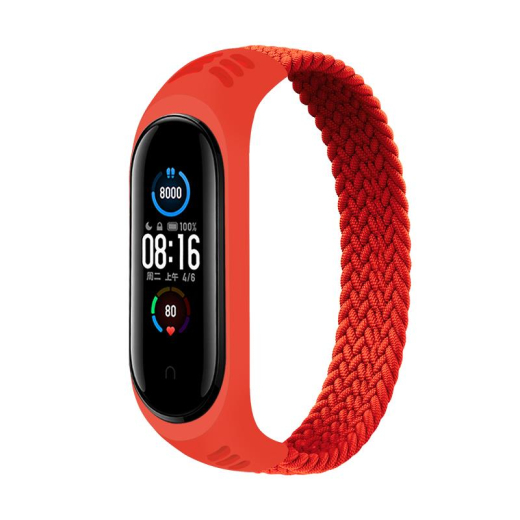 Ремінець BeCover Elastic Nylon Style для Xiaomi Mi Smart Band 5/Mi Smart Band 6 (Size L) Red (706166) - 1