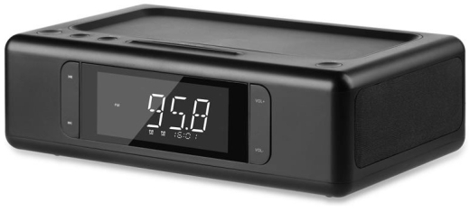Акустическая док-станция 2E SmartClock Wireless Charging, Alarm Clock, Bluetooth, FM, USB, AUX Black (2E-AS01QIBK) - 1