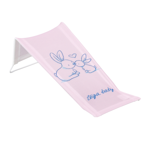 Лежак для купания Tega с рисунком "Зайчики" (Светло-розовый) - 1