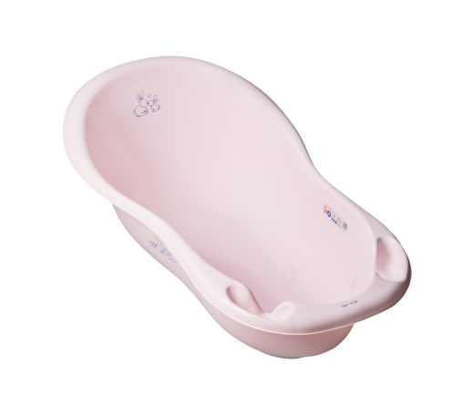 Ванночка Tega Baby 102 см LUX "Зайчики" со сливом и термометром (Светло-розовый) - 1
