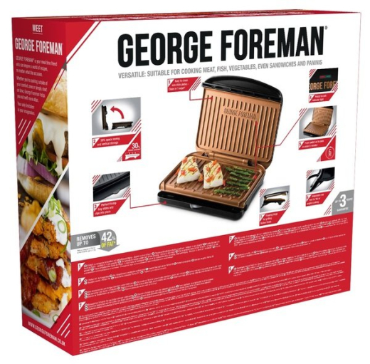 Електрогриль притискний George Foreman Fit Grill Copper Medium 25811-56 - 12