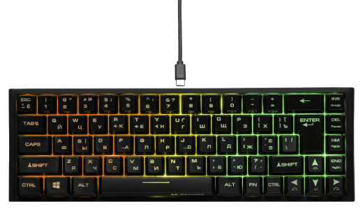 Клавіатура бездротова 2E Gaming KG360UBK RGB Ukr (2E-KG360UBK) Black USB - 1