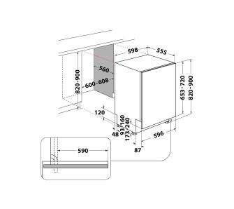 Встраиваемая посудомоечная машина Whirlpool WIP 4T233 PFEG B - 7