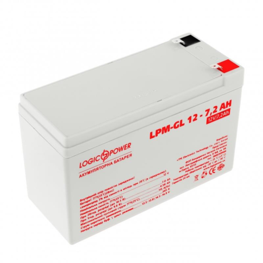 Аккумуляторная батарея LogicPower 12V 7.2AH (LPM-GL 12 - 7.2 AH) GEL - 2