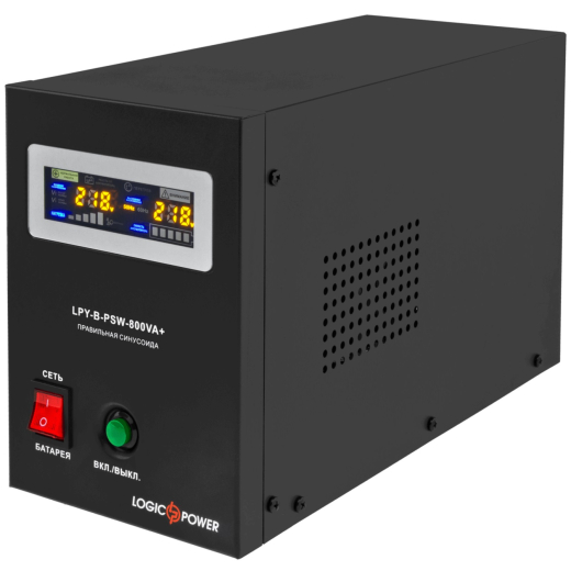 ДБЖ LogicPower LPY-B-PSW-800VA+ (560Вт)5A/15A, з правильною синусоїдою 12V (4150) - 1