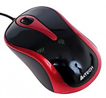 Мышь A4Tech N-350-2 красно-черная USB V-Track - 1