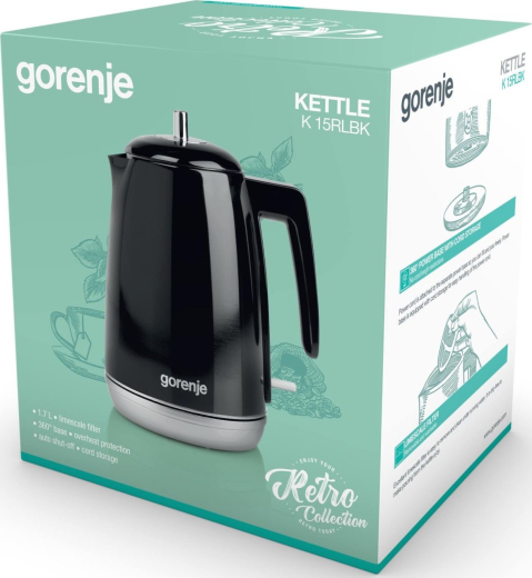 Електрочайник Gorenje K15RLBK - 3