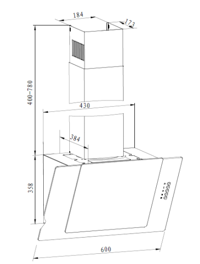Вытяжка наклонная Liberty Emily 60 B - 2