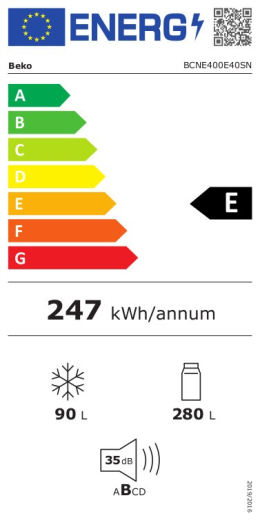 Вбудований холодильник Beko BCNE400E40SN - 5