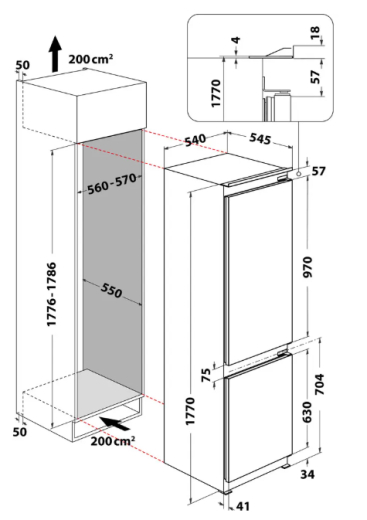 Вбудований холодильник WHIRLPOOL ART 6510/A+ SF - 3