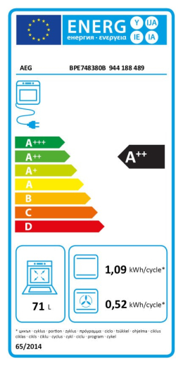 Духова шафа AEG BPE748380B - 7