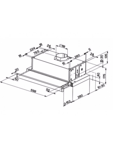 Вытяжка встраиваемая телескопическая Franke FTC 601 WH GL 110.0439.277 - 2