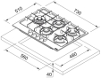 Газова варильна поверхня Franke FHMA 755 4G DCL MB C (106.0670.114) - 5