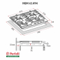 Поверхня газова на металі Perfelli HGM 61494 WH - 11