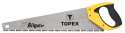 Ножовка по дереву TOPEX Aligator, полотно 450 мм, закаленные зубцы с трехгранной заточкой, 7TPI, 515 мм (10A446) - 1