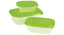Набор пищевых контейнеров Саншайн АРКАС  0,5 л + 1 + 1,9 л прозрачный / зеленый - 1