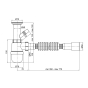 Сифон для раковины Lidz (WHI) 60 06 Y002 00 с отводом для стиральной машины (выход 50 мм) - 2