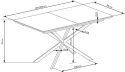 Розкладний стіл Halmar DIESEL 160х90 см білий мармур/чорний - 10
