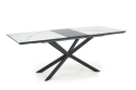 Розкладний стіл Halmar DIESEL 160х90 см білий мармур/чорний - 1